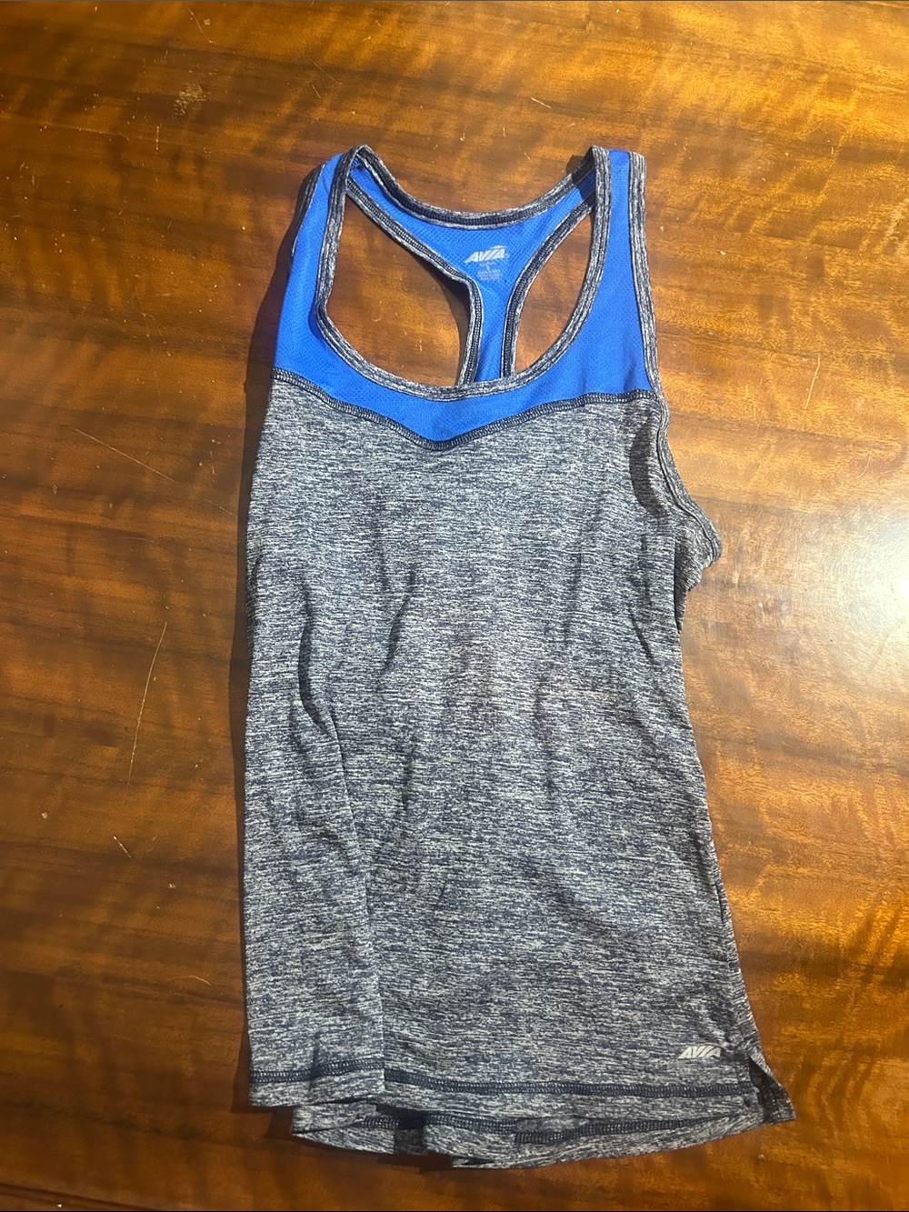 Avia Blue and Gray Racerback Performance Tank